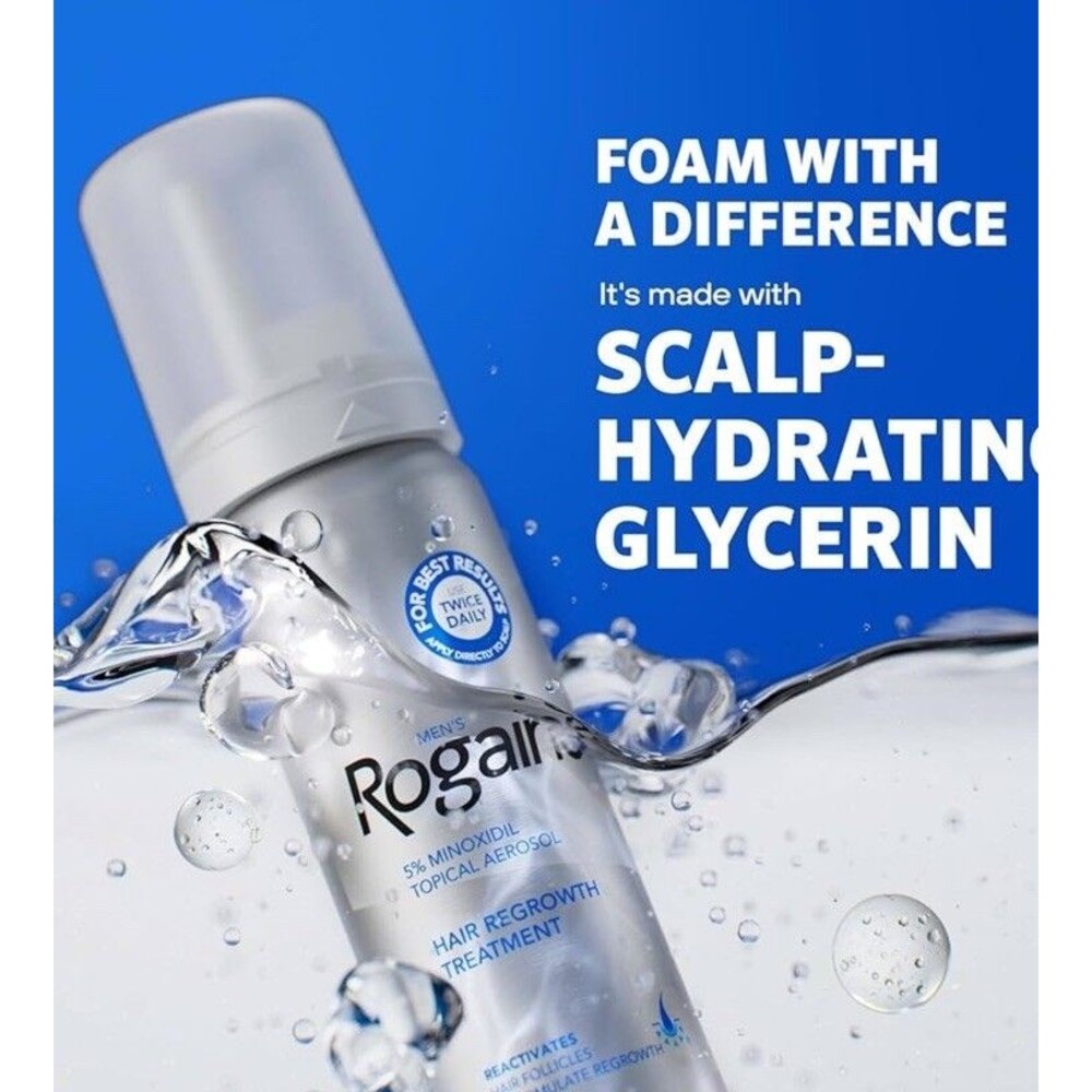 Rogaine 5% Minoxidil Hair Regrowth Treatment Foam For Men. 1 Month Supply.